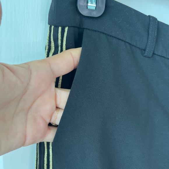 Morgan de Toi Black Slim Pants with Gold Side Stripes – Size 36 (FR / US 6 / UK - Picture 9 of 10